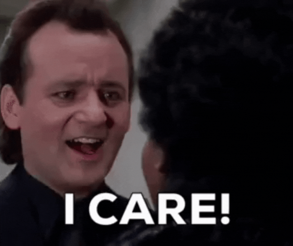 Man stating he cares